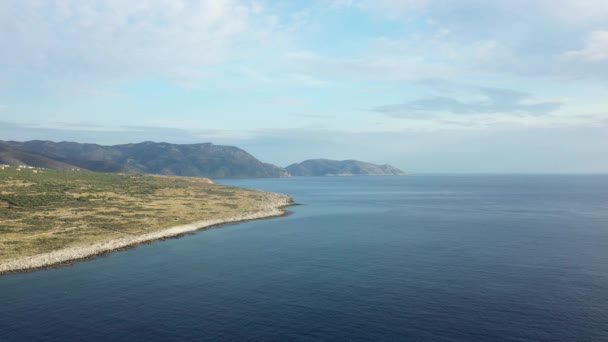 Mer Méditerranée Face Cap Tenare Europe Grèce Péloponnèse Mani Été — Video