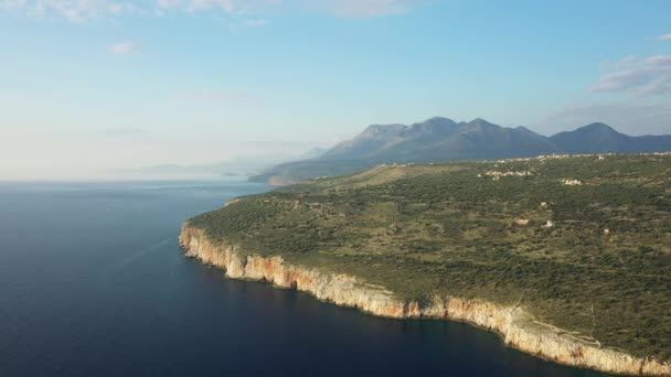 Panoramiczny Widok Klify Plaży Diros Europie Grecji Peloponez Mani Lecie — Wideo stockowe