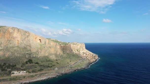 Монемвасія Перед Іонічним Морем Європі Греції Пелопоннесі Аркадії Влітку Сонячний — стокове відео