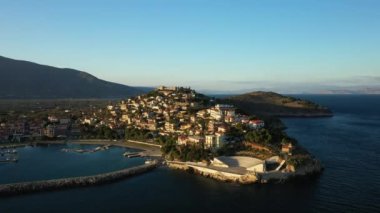 Avrupa 'da gün batımında, Yunanistan, Mora, Arcadia, yaz, güneşli günde.