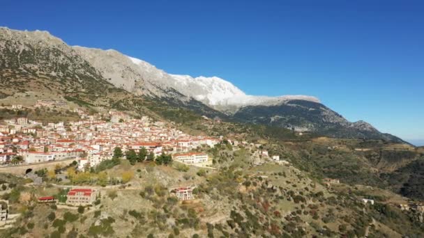 Small Town Arachova Middle Mountains Europe Greece Peloponnese Corinthia Summer — Stockvideo