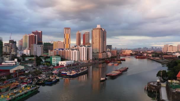 Barco Rio Pasig Ásia Filipinas Ilha Luzon Manila Verão Dia — Vídeo de Stock