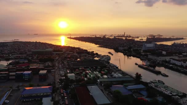 Haven Zijn Vele Containers Azië Filippijnen Het Eiland Luzon Manilla — Stockvideo