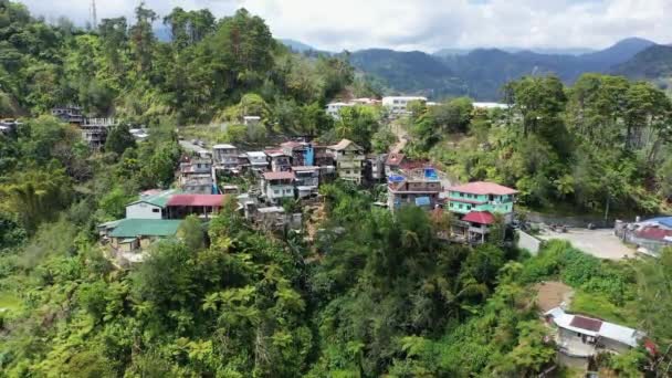 Banaue Πόλη Στη Μέση Του Πράσινα Βουνά Ασία Φιλιππίνες Ifugao — Αρχείο Βίντεο