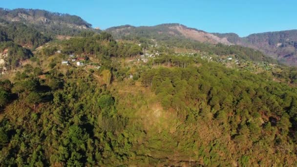 Die Stadt Bontoc Über Den Reisfeldern Und Den Bergen Asien — Stockvideo