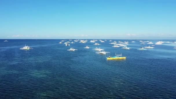 Die Boote Vor Anker Der Küste Asien Philippinen Bohol Island — Stockvideo