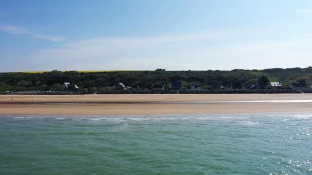 Piaszczysta Plaża Lądowania Plaży Omaha Europa Francja Normandia Calvados Lecie — Wideo stockowe