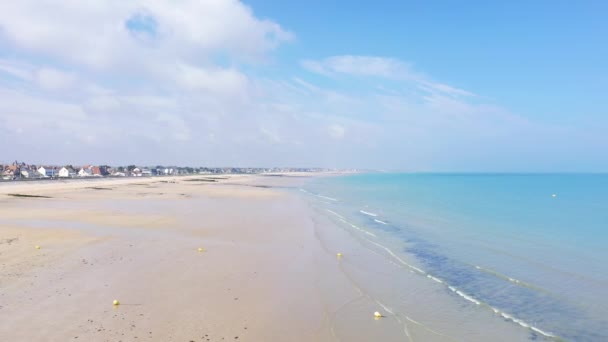 Het Landingsstrand Van Sword Beach Europa Frankrijk Normandië Calvados Zomer — Stockvideo