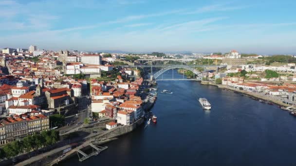 Luis Bridge Historic City Center City Porto Europe Portugal North — Stockvideo