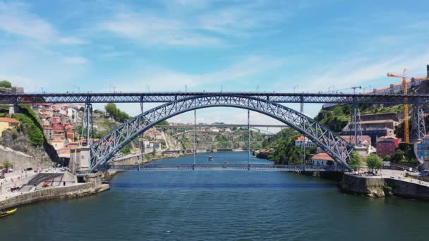 Ponte Luís Centro Histórico Cidade Porto Europa Portugal Norte Verão — Vídeo de Stock