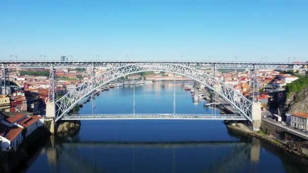 Luis Bridge Historic City Center City Porto Europe Portugal North — Stockvideo