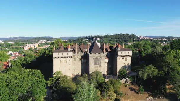 Guimaraes Castle Palace Dukes Braganza Europe Portugal North Summer Sunny — Stockvideo