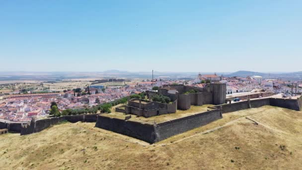 Κάστρο Του Έλβα Ευρώπη Πορτογαλία Alentejo Portalegre Καλοκαίρι Μια Ηλιόλουστη — Αρχείο Βίντεο