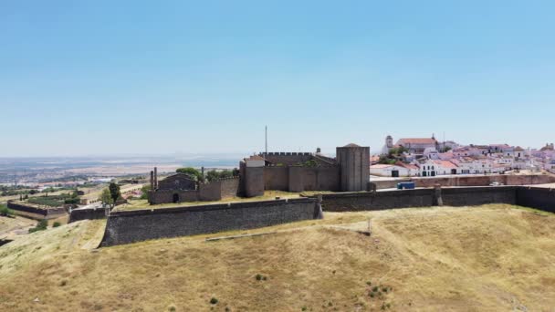 Κάστρο Του Έλβα Ευρώπη Πορτογαλία Alentejo Portalegre Καλοκαίρι Μια Ηλιόλουστη — Αρχείο Βίντεο