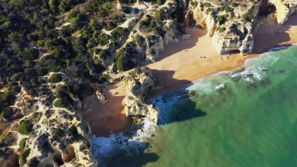 Klify Pięknego Wybrzeża Algarve Europa Portugalia Algarve Kierunku Albufeira Lecie — Wideo stockowe