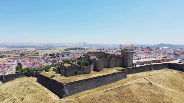 Castle Elvas Europe Portugal Alentejo Portalegre Summer Sunny Day — Stockvideo