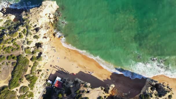 Tebing Pantai Algarve Yang Indah Eropa Portugal Algarve Menuju Albufeira — Stok Video