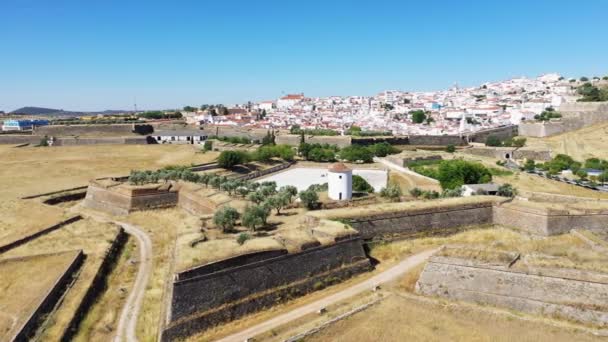Μεσαιωνικές Οχυρώσεις Της Πόλης Elvas Ευρώπη Πορτογαλία Alentejo Portalegre Καλοκαίρι — Αρχείο Βίντεο