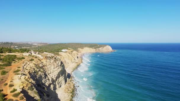 Almadena Kalesi Sagres Doğru Avrupa Portekiz Algarve Albufeira Doğru Yazın — Stok video