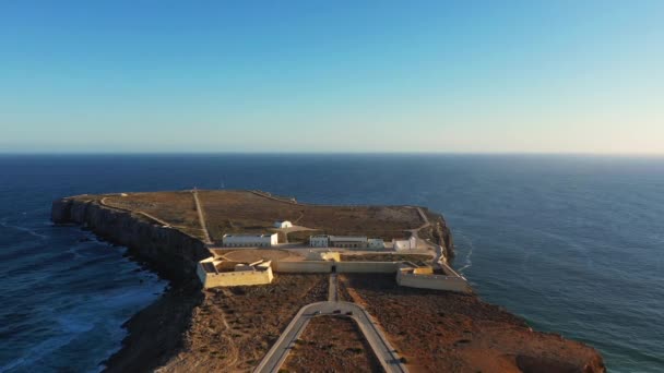 Het Fort Van Sagres Kliffen Europa Portugal Algarve Richting Albufeira — Stockvideo