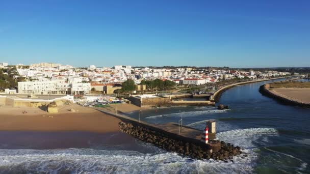 Centro Cidade Lagos Suas Fortificações Europa Portugal Algarve Direcção Albufeira — Vídeo de Stock