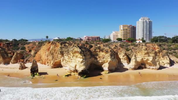 Die Reichen Klippen Der Algarve Küste Richtung Albufeira Europa Portugal — Stockvideo
