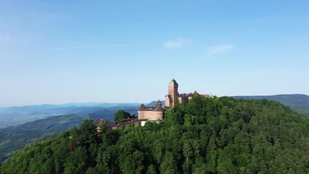 Cidade Cargese Meio Das Montanhas Áridas Verdes Europa França Córsega — Vídeo de Stock