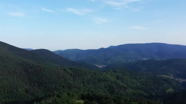 Les Forêts Dessus Des Montagnes Vertes Europe France Alsace Dans — Video
