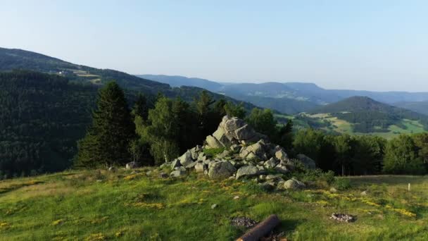 Verdoyante Campagne Alsacienne Entre Forêts Montagnes Europe France Alsace Bas — Video