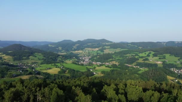 Paisagem Verde Alsácia Entre Florestas Montanhas Europa França Alsácia Bas — Vídeo de Stock