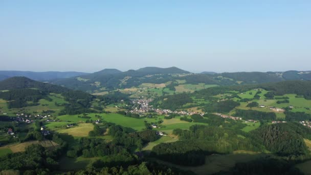 Green Alsatian Countryside Forests Mountains Europe France Alsace Bas Rhin — Stock Video