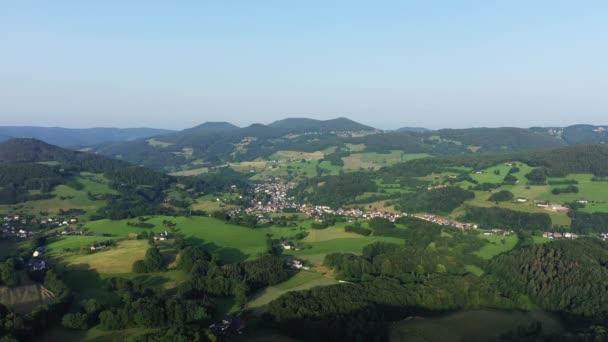 Зелений Ельзаський Край Серед Лісів Гір Європі Франції Ельзасі Бас — стокове відео