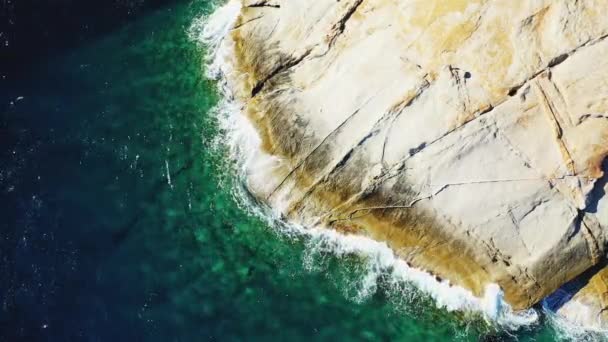 청록색 바다와 녹색의 프랑스 코르시카 지중해 연안의 칼라비 여름은 날입니다 — 비디오