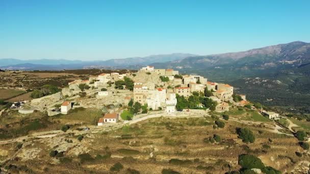 City Sant Antonino Middle Arid Green Mountains Europe France Corsica — Stock Video