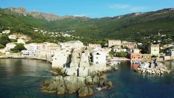 City Erbalunga Middle Arid Green Mountains Europe France Corsica Bastia — Stock videók