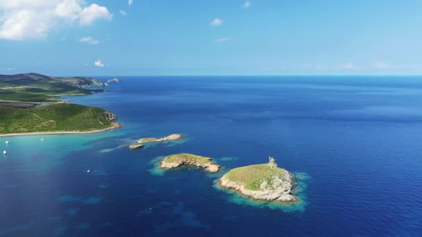 City Finocchiarola Middle Arid Green Mountains Europe France Corsica Bastia — Stock videók