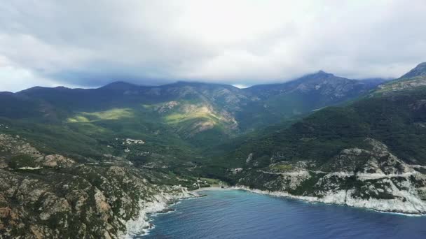 Village Giottani Middle Arid Green Mountains Europe France Corsica Bastia — 비디오