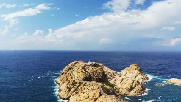 Ile Rousse Peninsula Fanale Petra Europe France Corsica Bastia Mediterranean — Stok video