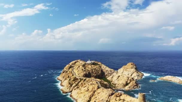 Ile Rousse Félsziget Fanale Petra Európában Franciaországban Korzikán Bastia Felé — Stock videók