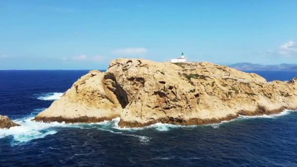 Ile Rousse Peninsula Fanale Petra Europe France Corsica Bastia Mediterranean — Vídeo de Stock