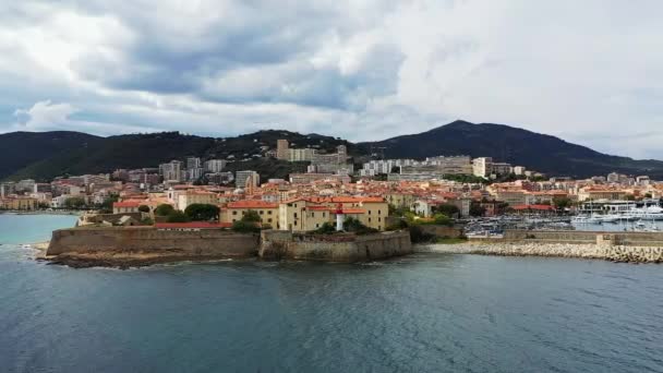 City Ajaccio Its Fortifications Its Port Europe France Corsica Mediterranean — 图库视频影像