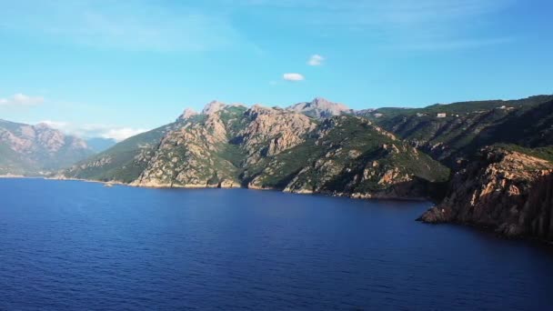 Calanques Piana Het Midden Van Het Dorre Platteland Europa Frankrijk — Stockvideo