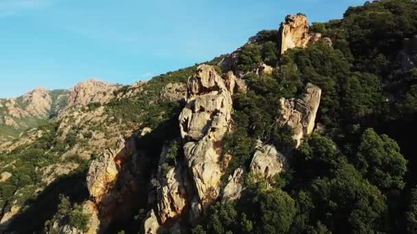 Calanques Piana Middle Arid Countryside Europe France Corsica Ajaccio Mediterranean — 图库视频影像