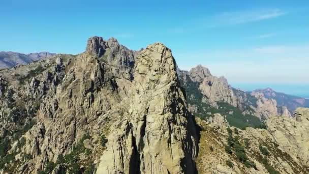 Col Bavella Nın Sarp Kayalıkları Avrupa Fransa Korsika Nın Yeşil — Stok video