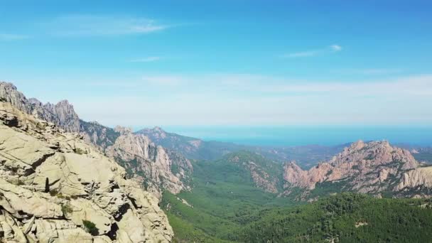 Col Bavella Nın Sarp Kayalıkları Avrupa Fransa Korsika Nın Yeşil — Stok video