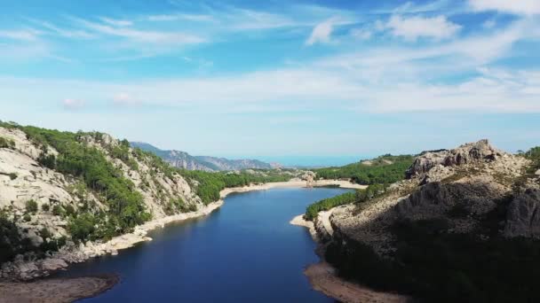 Lac Lospedale Middle Green Countryside Europe France Corsica Ajaccio Mediterranean — 图库视频影像