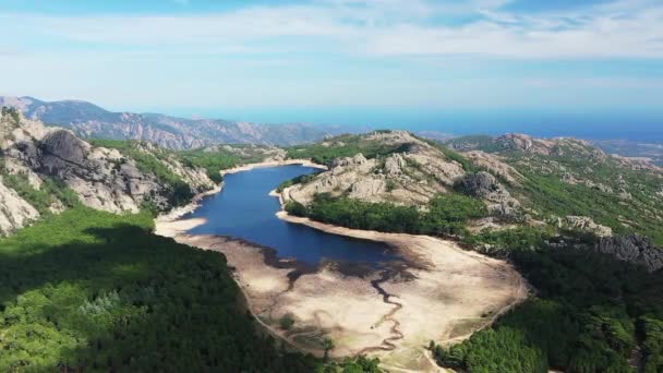 Lac Lospedale Middle Green Countryside Europe France Corsica Ajaccio Mediterranean — Vídeo de Stock