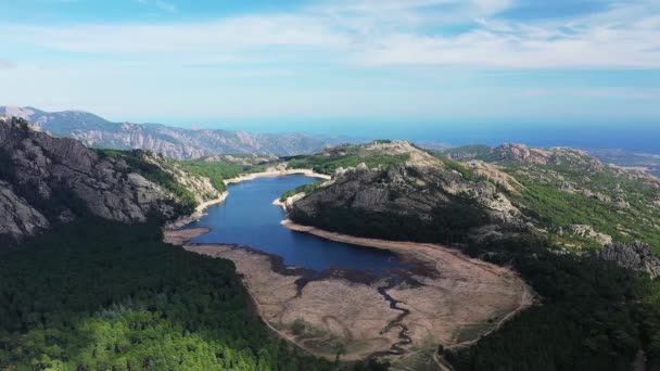 Lac Lospedale Middle Green Countryside Europe France Corsica Ajaccio Mediterranean — Vídeo de Stock