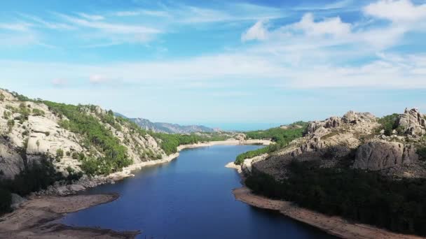 Lac Lospedale Middle Green Countryside Europe France Corsica Ajaccio Mediterranean — Stock video