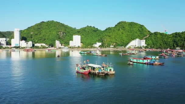 Cat Ciudad Junto Mar China Long Bay Asia Norte Vietnam — Vídeos de Stock